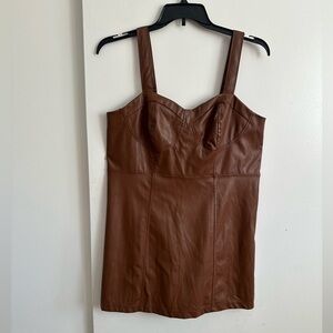a new day Brown Faux Leather Mini Dress
